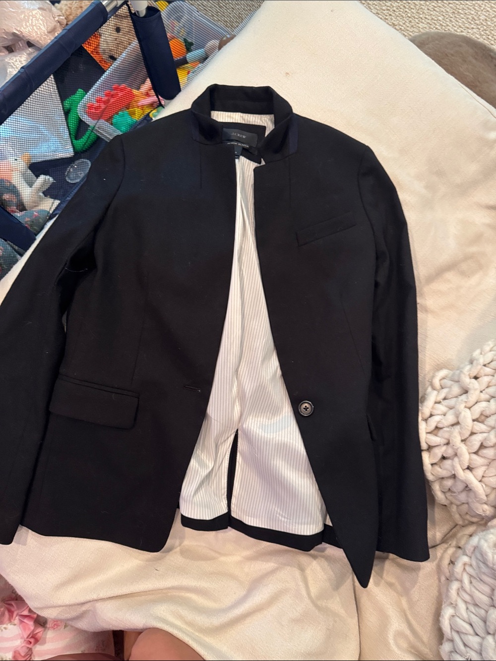 J. Crew Black Lightweight Stand-Collar Jacket